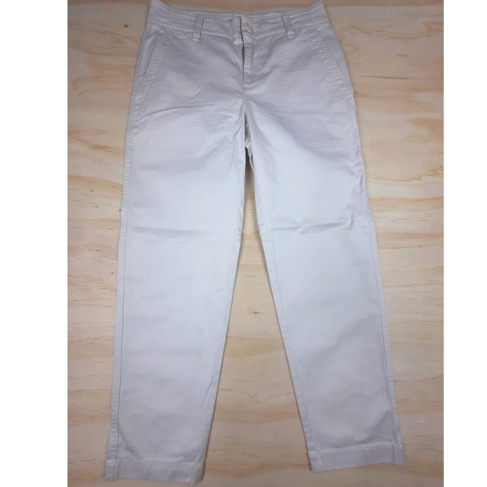 Vince Womens Stone Off White Straight Leg Utility Patch Pocket Pants Size 2